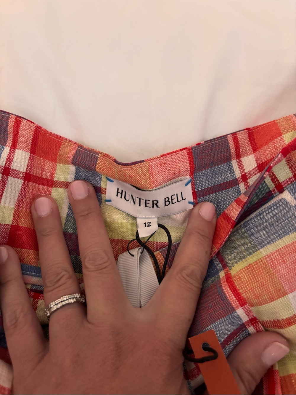 HUNTER BELL Multicolor Plaid Midi Skirt in Red, Blue & Yellow - Picture 3 of 4